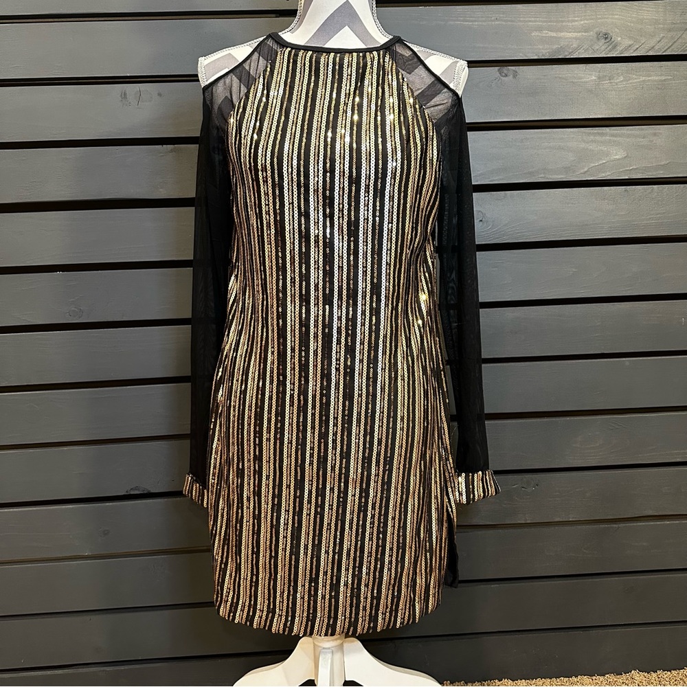 Revolution Dancewear Large Adult Sequin Mesh Dress - image 5